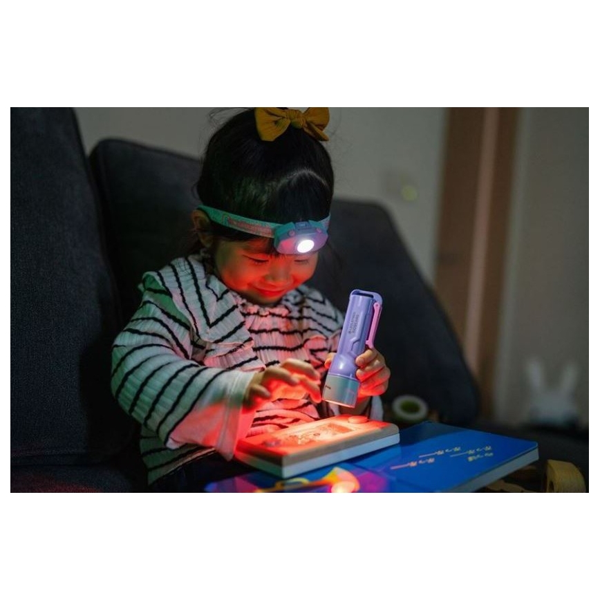 Ledlenser KIDBEAM4 RAINBOW - Linterna infantil LED regulable LED/2xAAA IP44 violeta