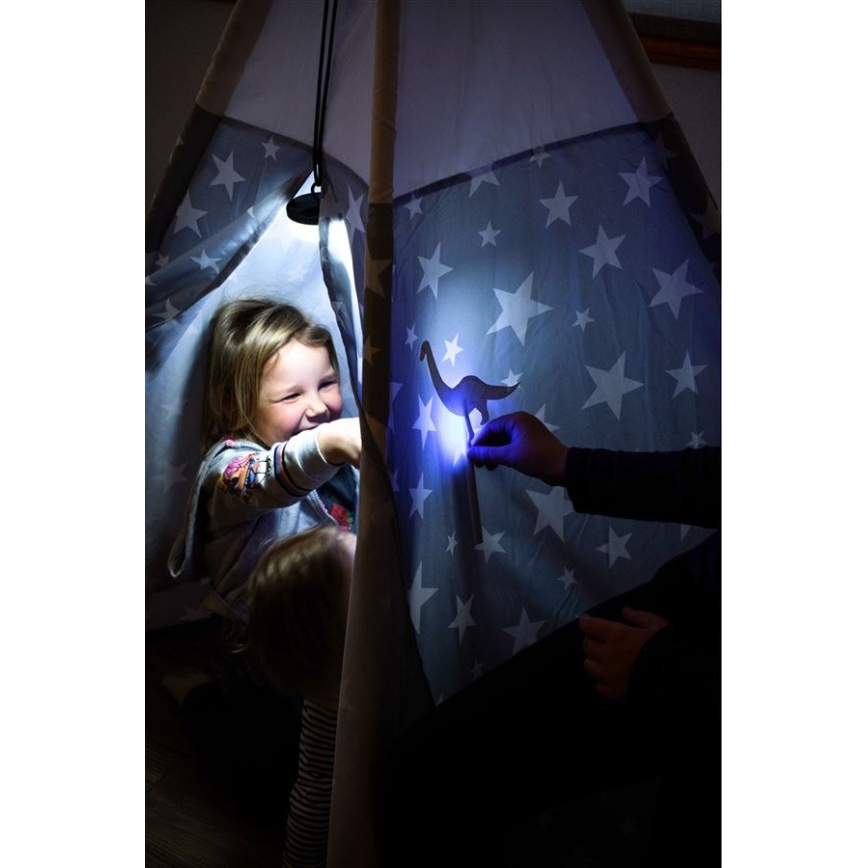 Ledlenser KIDCAMP6 DINO - Lámpara portátil LED regulable, 3x AAA, IP44, verde
