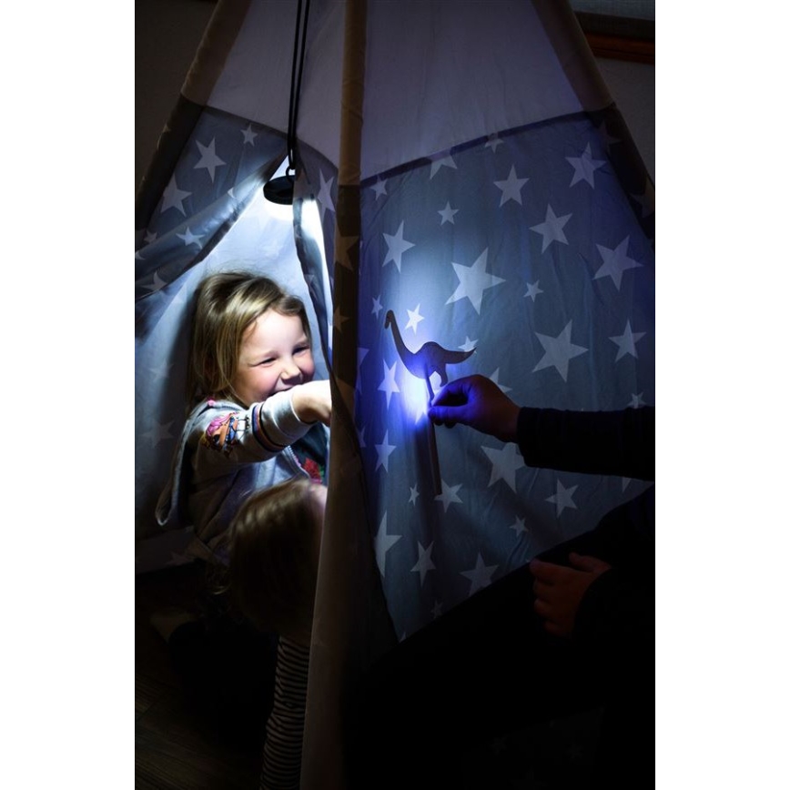 Ledlenser KIDCAMP6 RAINBOW - Lámpara LED portátil regulable, 3x AAA, IP44, azul