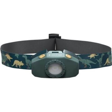Ledlenser KIDLED2 DINO - linterna frontal infantil LED regulable, 1xAAA, IPX4, 40 lm, 20 h, verde