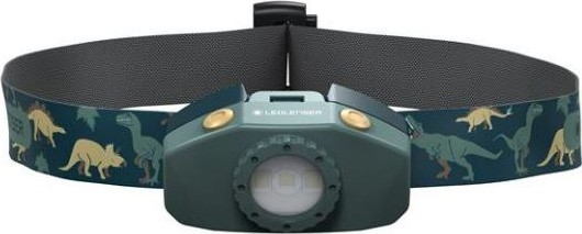 Ledlenser KIDLED2 DINO - linterna frontal infantil LED regulable, 1xAAA, IPX4, 40 lm, 20 h, verde