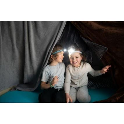 Ledlenser KIDLED2 DINO - linterna frontal infantil LED regulable, 1xAAA, IPX4, 40 lm, 20 h, verde