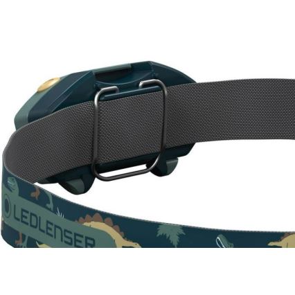 Ledlenser KIDLED2 DINO - linterna frontal infantil LED regulable, 1xAAA, IPX4, 40 lm, 20 h, verde