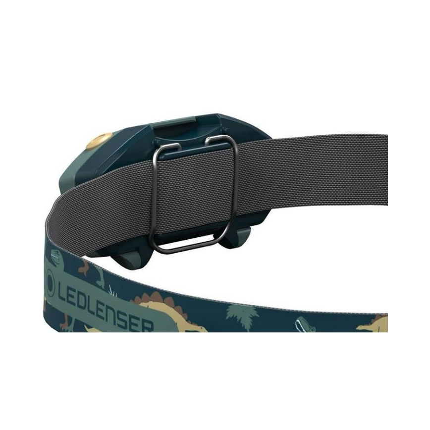 Ledlenser KIDLED2 DINO - linterna frontal infantil LED regulable, 1xAAA, IPX4, 40 lm, 20 h, verde