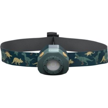 Ledlenser KIDLED4R DINO - Linterna frontal infantil recargable y regulable LED/280 mAh IPX4 40 lm 18 h verde