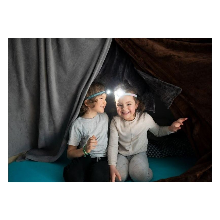 Ledlenser KIDLED4R DINO - Linterna frontal infantil recargable y regulable LED/280 mAh IPX4 40 lm 18 h verde