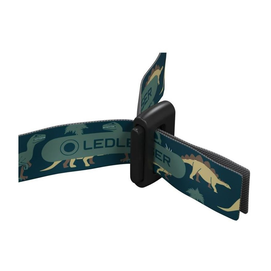 Ledlenser KIDLED4R DINO - Linterna frontal infantil recargable y regulable LED/280 mAh IPX4 40 lm 18 h verde
