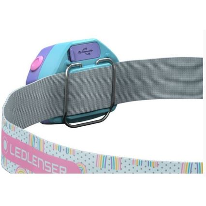 Ledlenser KIDLED4R RAINBOW - linterna frontal infantil recargable LED regulable / 280 mAh IPX4 40 lm 18 h violeta