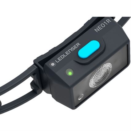 Ledlenser NEO1R - linterna frontal recargable LED regulable, batería 730 mAh, IP67, 250 lm, 15 h, azul