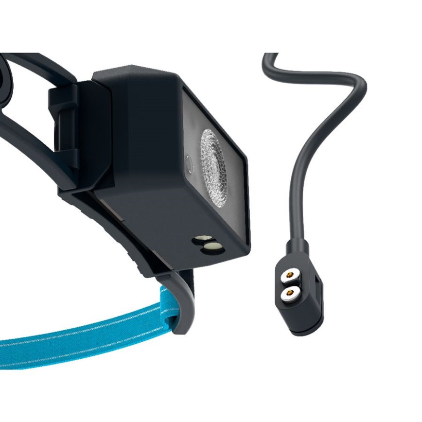 Ledlenser NEO1R - linterna frontal recargable LED regulable, batería 730 mAh, IP67, 250 lm, 15 h, azul