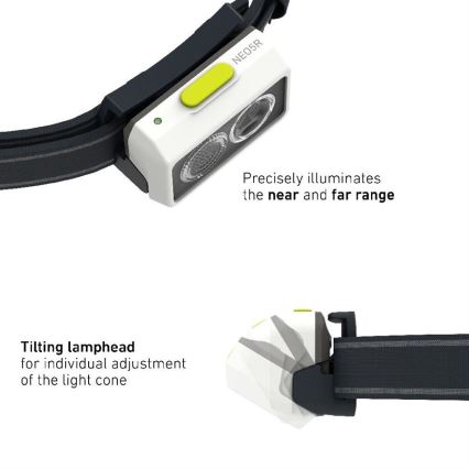 Ledlenser NEO5R - linterna frontal recargable LED regulable/1800 mAh IP54 600 lm 35 h negra/blanca