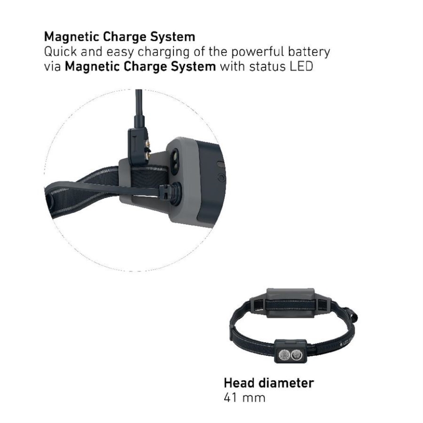 Ledlenser NEO5R - linterna frontal recargable LED regulable/1800 mAh IP54 600 lm 35 h negra/blanca