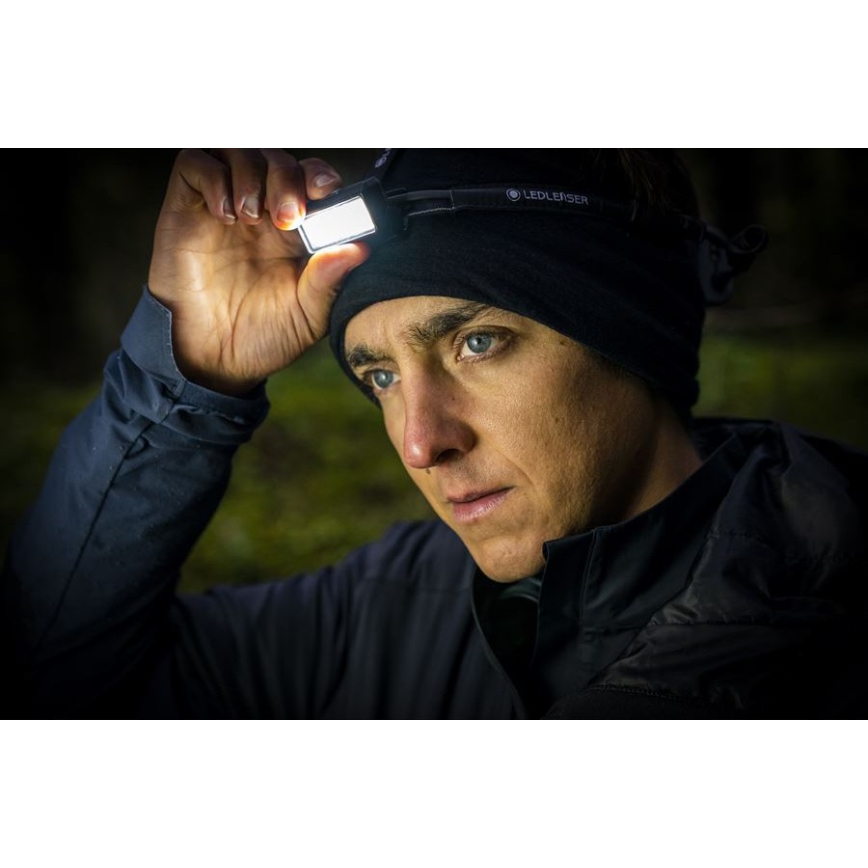 Ledlenser NEO9R - Linterna frontal recargable LED regulable/5000 mAh IP54 1200 lm 120h negro/azul