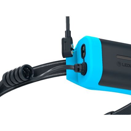 Ledlenser NEO9R - Linterna frontal recargable LED regulable/5000 mAh IP54 1200 lm 120h negro/azul