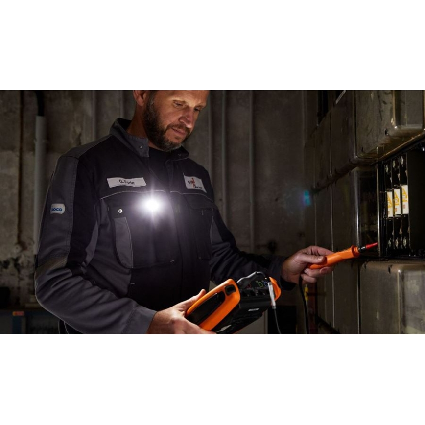 Ledlenser W1R - Linterna de trabajo recargable y regulable con clip LED/740 mAh IP54 220 lm