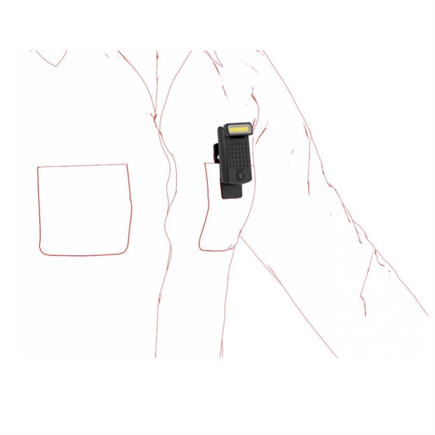 Ledlenser W1R - Linterna de trabajo recargable y regulable con clip LED/740 mAh IP54 220 lm