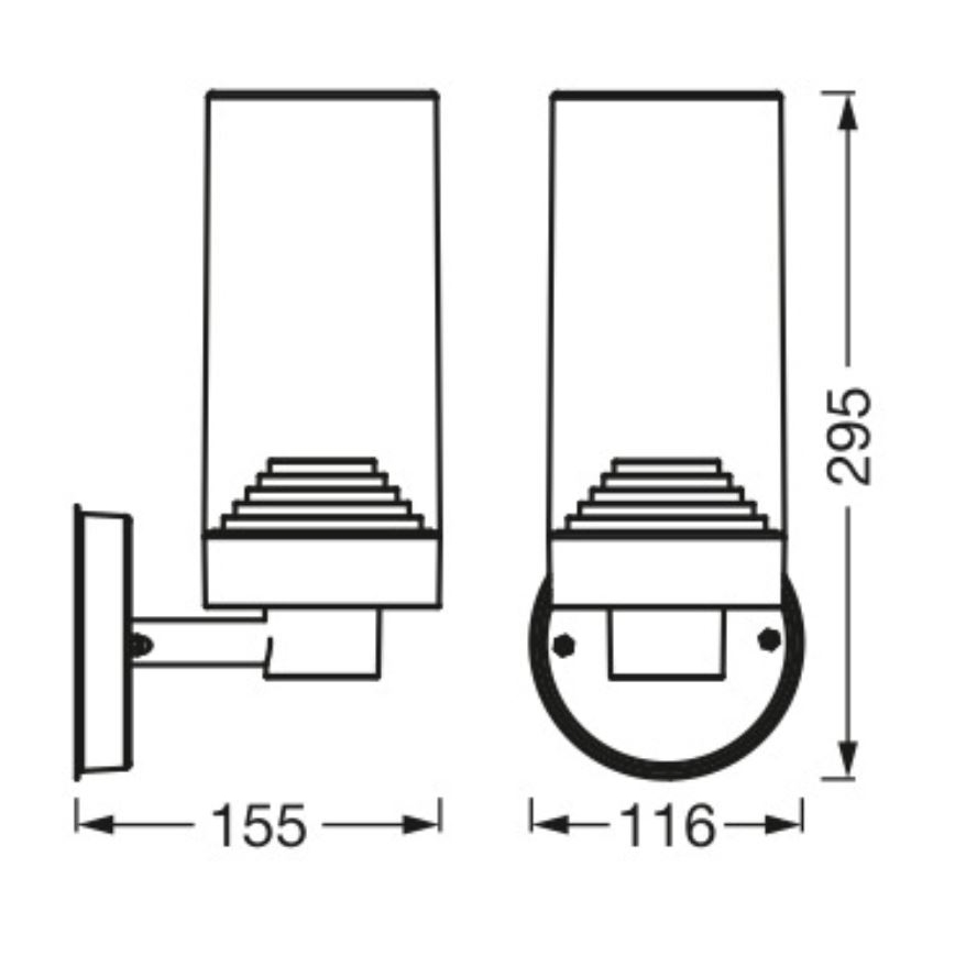 Ledvance - Aplique de exterior AMBER 1xE27/20W/230V IP44