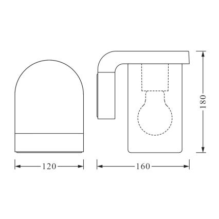 Ledvance - Aplique de exterior CASCADE 1xE27/25W/230V IP44