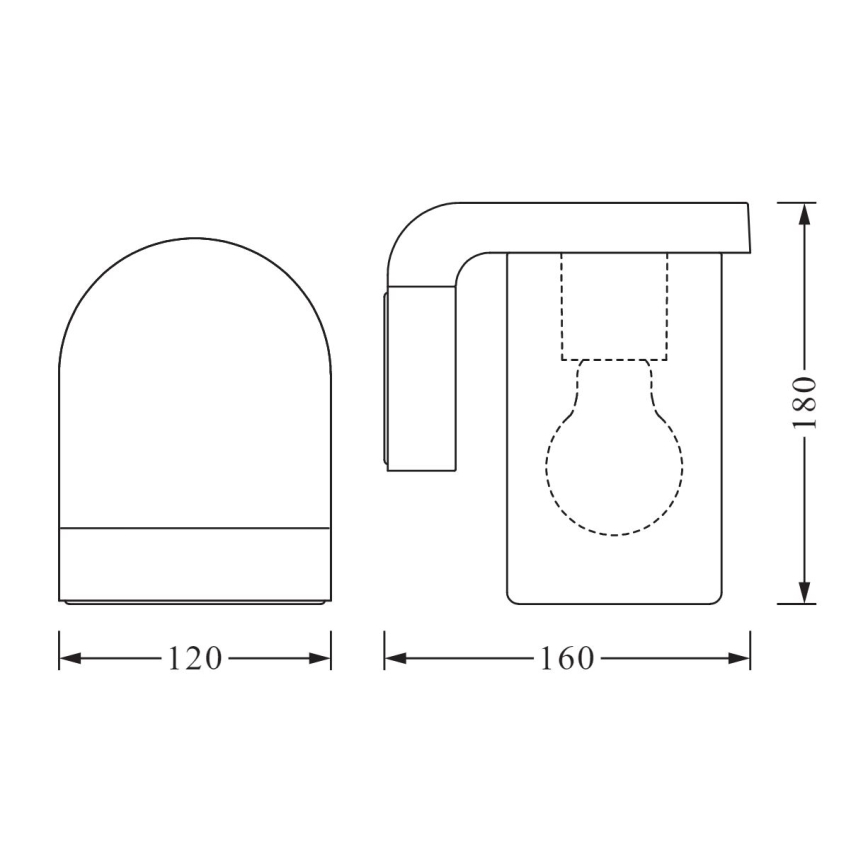 Ledvance - Aplique de exterior CASCADE 1xE27/25W/230V IP44