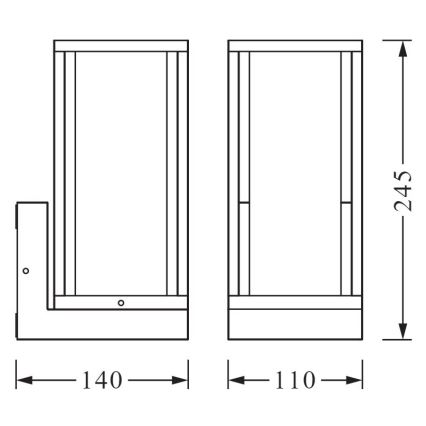 Ledvance - Aplique de exterior FRAME 1xE27/60W/230V IP44