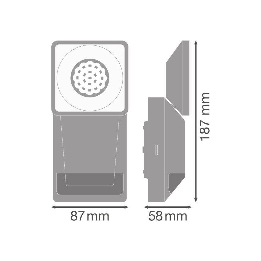 Ledvance - Aplique de exterior LED con sensor SPOT LED/8W/230V IP55 blanco