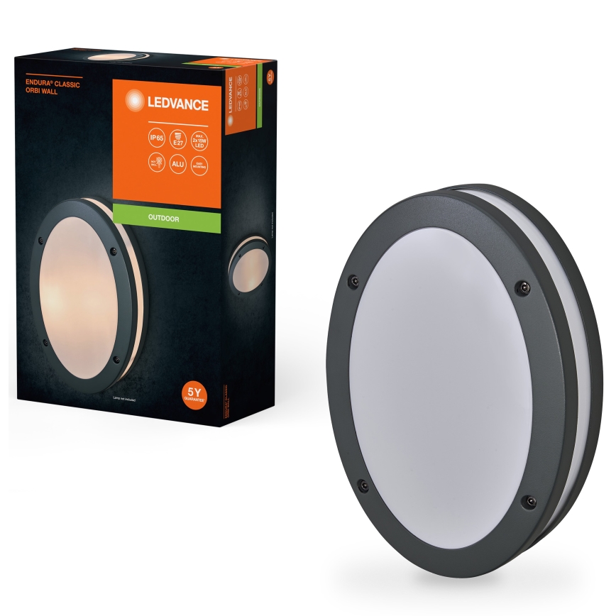 Ledvance - Aplique de exterior ORBI 2xE27/18W/230V IP65