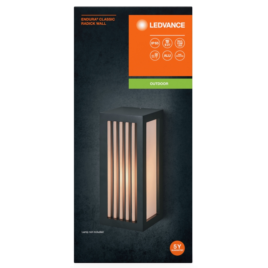 Ledvance - Aplique de exterior RADICK  1xE27/18W/230V IP65