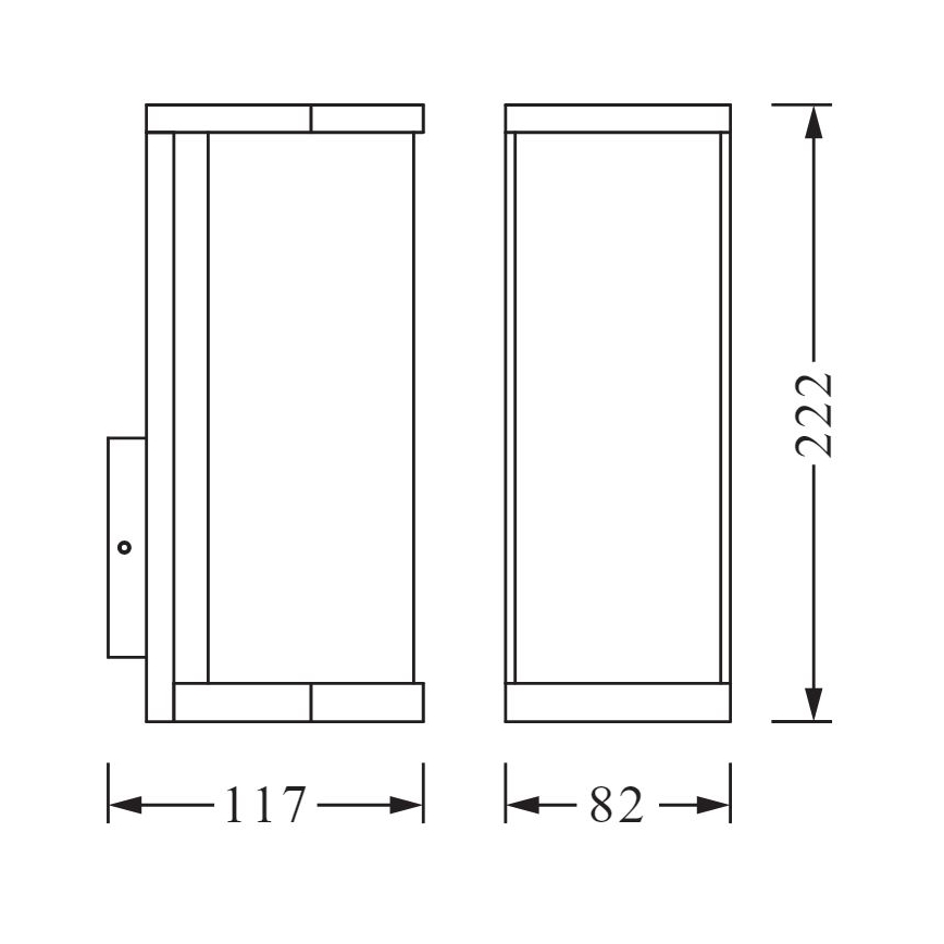 Ledvance - Aplique de exterior TUBULAR 1xE27/60W/230V IP44