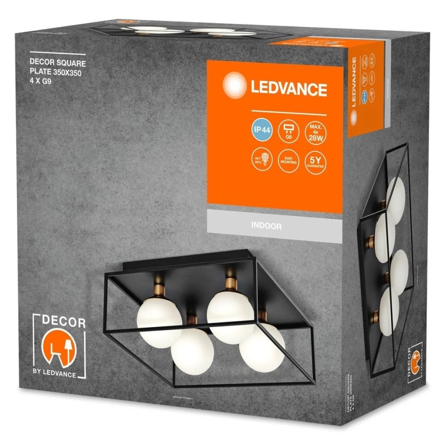 Ledvance - Aplique de pared exterior DECOR SQUARE 4xG9/28W/230V IP44