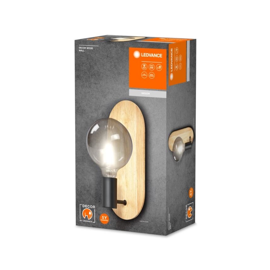 Ledvance - Aplique DECOR WOOD 1xE27/8W/230V