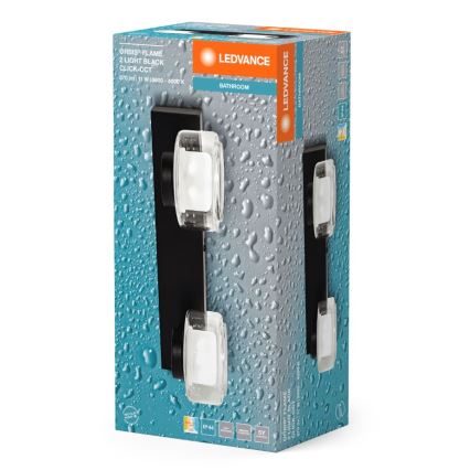 Ledvance - Aplique LED de baño ORBIS FLAME 2xLED/5,5W/230V 3000/4000K IP44 negro