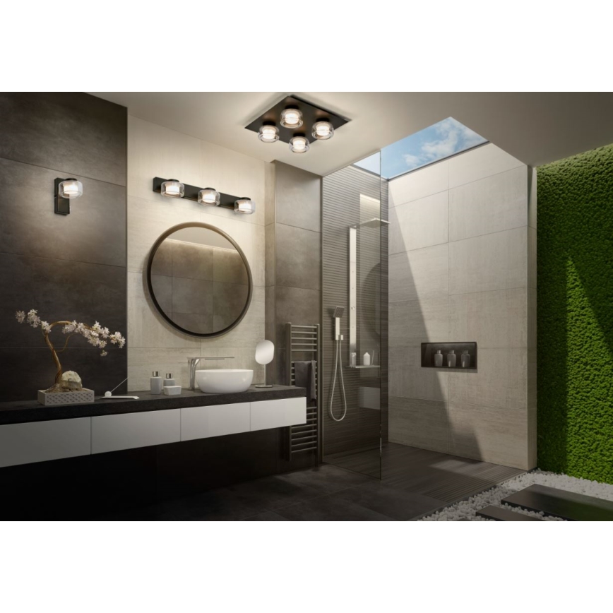 Ledvance - Aplique LED de baño ORBIS FLAME LED/5,5W/230V 3000/4000K IP44 negro