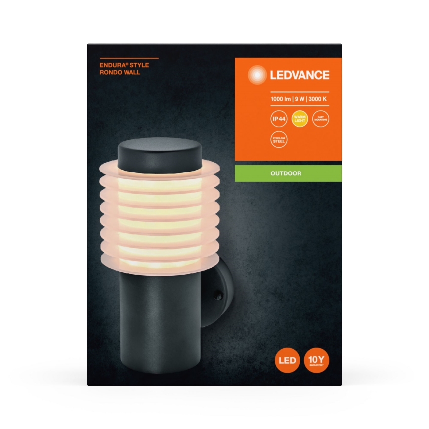 Ledvance - Aplique LED para exterior ENDURA RONDO LED/9W/230V IP44 antracita