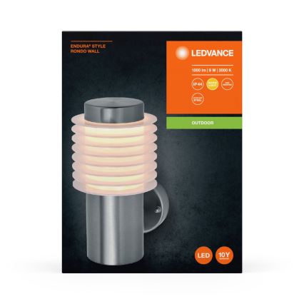 Ledvance - Aplique LED para exterior ENDURA RONDO LED/9W/230V IP44 cromo