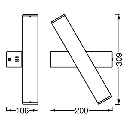 Ledvance - Aplique LED regulable SMART+ CROSS 2xLED/6W/230V 3000-6500K Wi-Fi