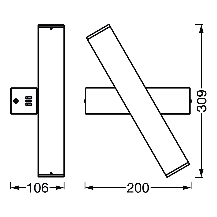 Ledvance - Aplique LED regulable SMART+ CROSS 2xLED/6W/230V 3000-6500K Wi-Fi