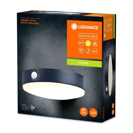 Ledvance - LED Luz solar de pared con sensor de movimiento y crepuscular ENDURA STYLE LED/6W/3,7V 1420 mAh IP44