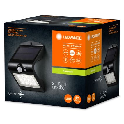 Ledvance - Aplique LED solar con sensor MARIPOSA LED/1,5W/3,7V 1200 mAh IP65