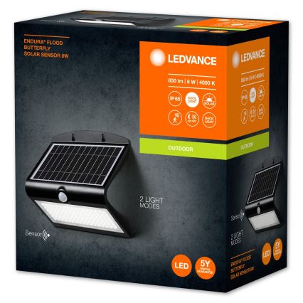 Ledvance - Aplique LED solar con sensor MARIPOSA LED/8W/3,7V 2000 mAh IP65