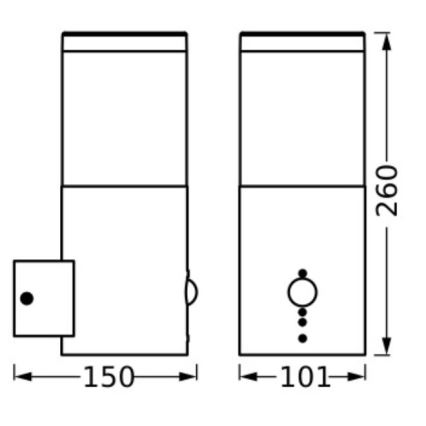Ledvance - Aplique para exterior con sensor EBRO 1xE27/20W/230V IP44