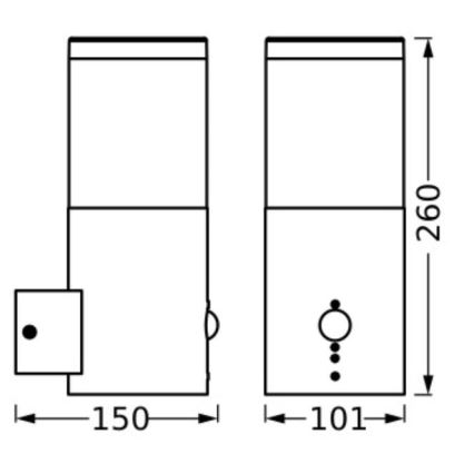 Ledvance - Aplique para exterior con sensor EBRO 1xE27/20W/230V IP44