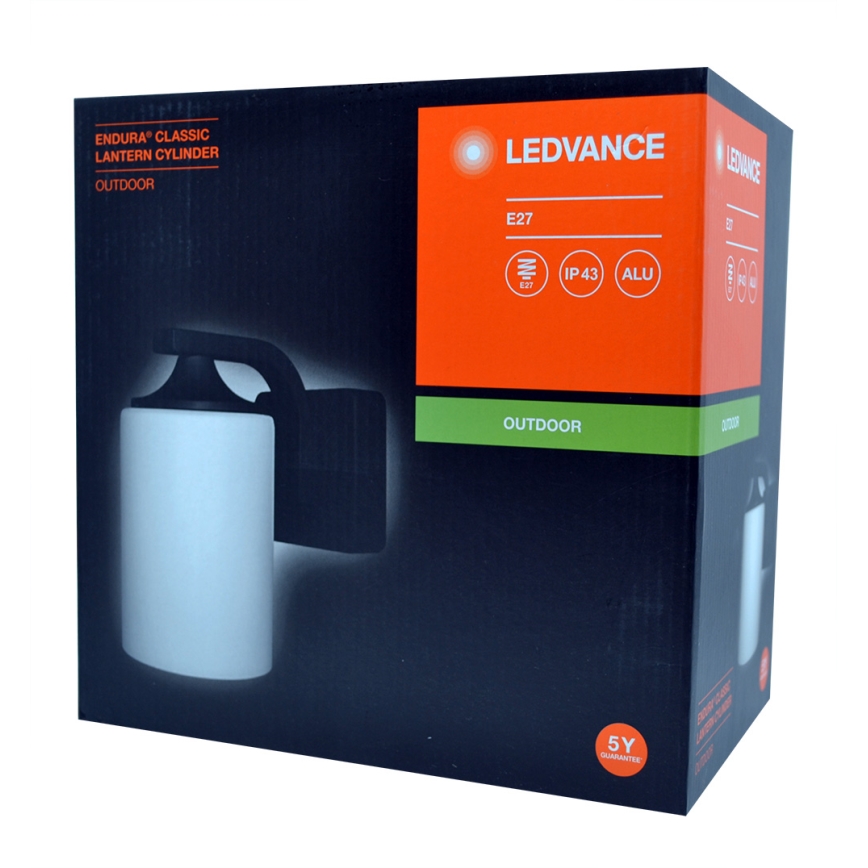 Ledvance - Aplique para exterior CYLINDER 1xE27/60W/230V IP43 negro