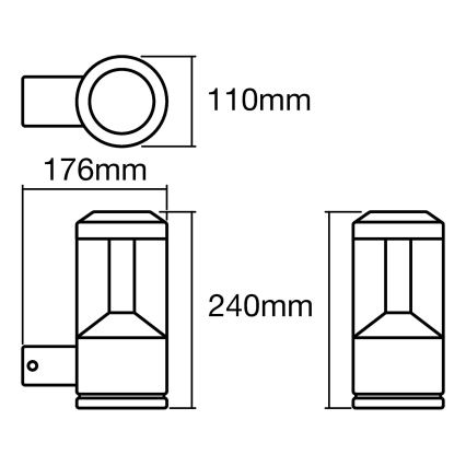 Ledvance - Aplique para exterior LED LANTERN 1xLED/12W/230V IP44