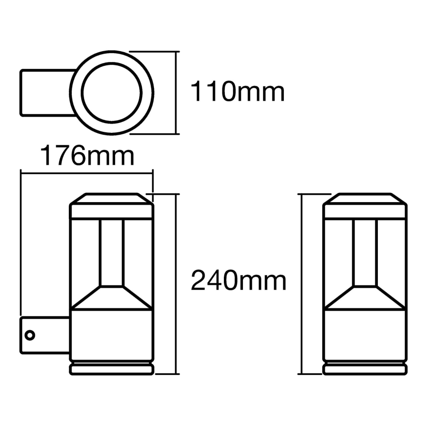 Ledvance - Aplique para exterior LED LANTERN 1xLED/12W/230V IP44
