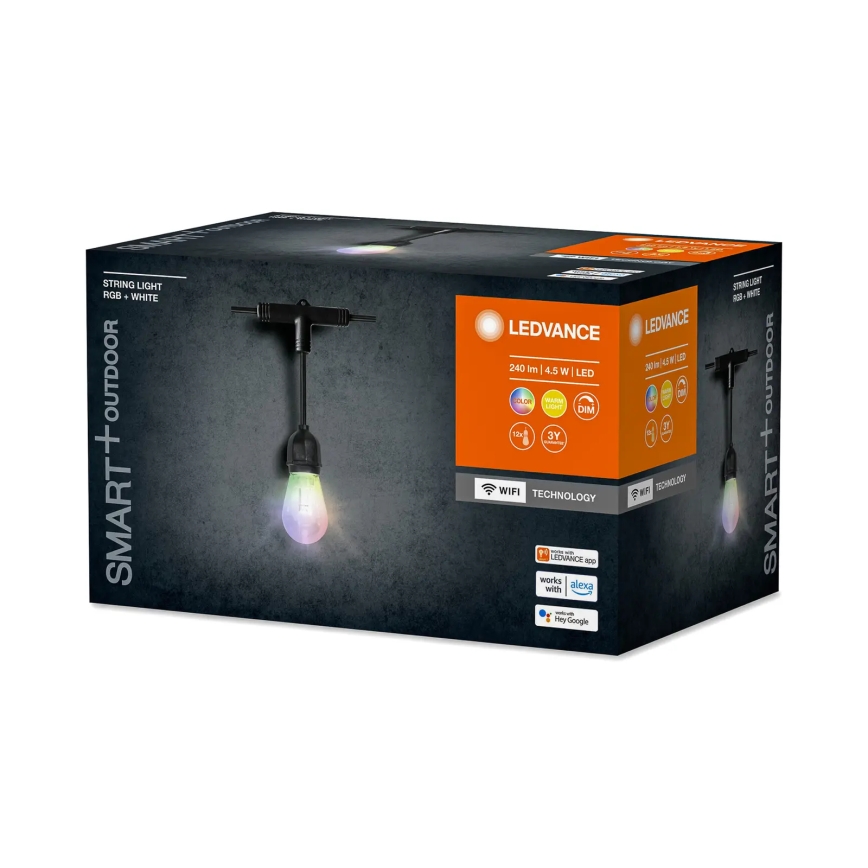 Ledvance - Cadena LED RGBW regulable para exteriores SMART+ STRING 12xLED/0,37W/230V IP44 Wi-Fi