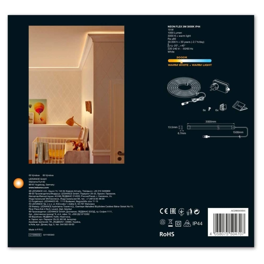 Ledvance - Cinta LED exterior FLEX 3m LED/19W/230V IP44 + mando a distancia