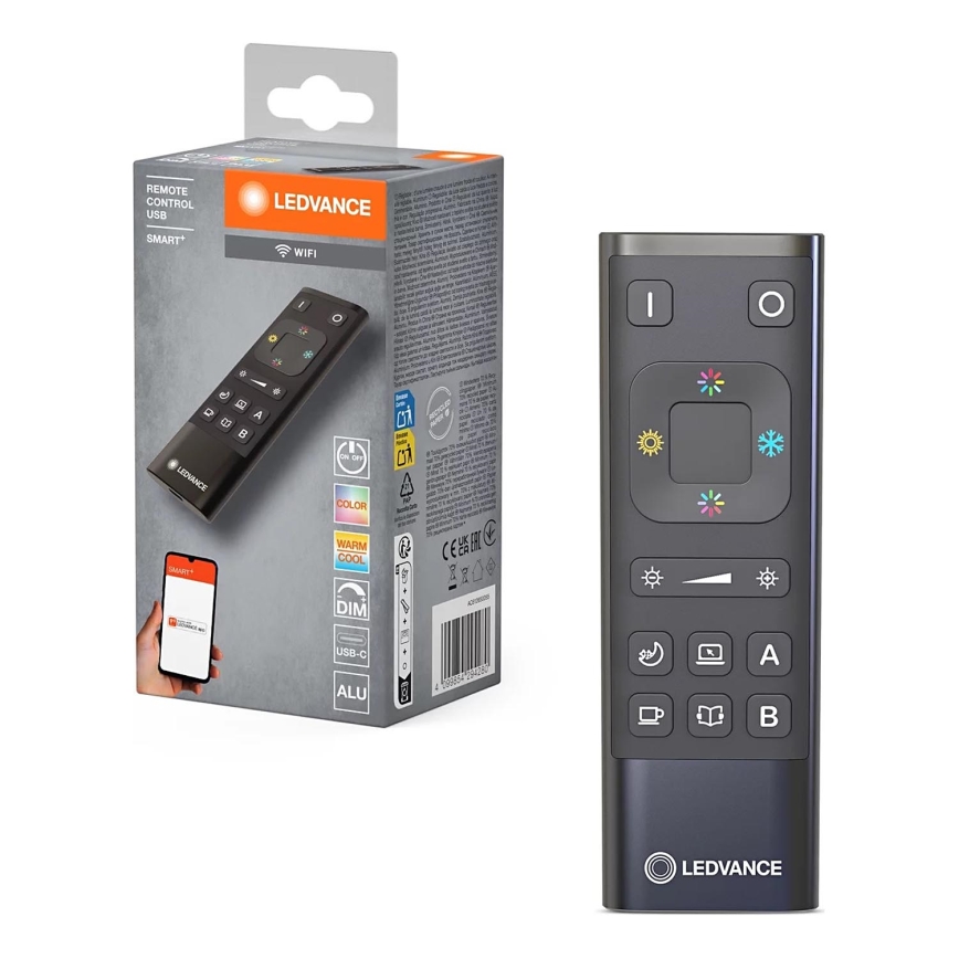 Ledvance - Control remoto SMART+ Wi-Fi 6600 mAh negro