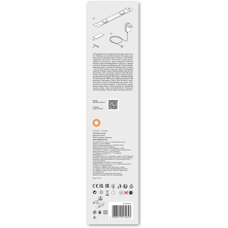 Ledvance - Iluminación LED regulable para muebles con sensor LINEAR 2xLED/3,5W/230V