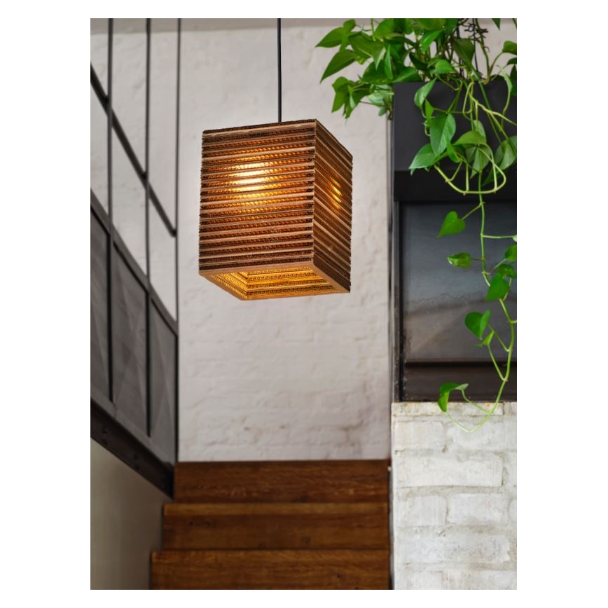 Ledvance - Lámpara colgante DECOR CARDBOARD 1xE27/15W/230V 25x25 cm