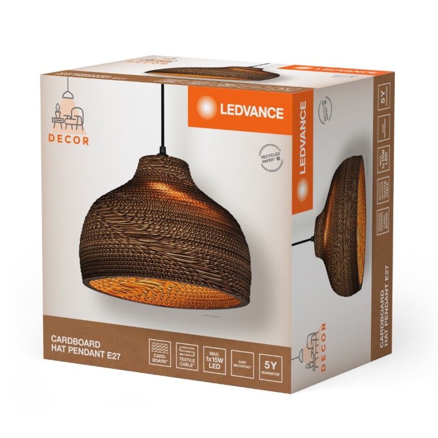 Ledvance - Lámpara colgante DECOR CARDBOARD 1xE27/15W/230V diá. 36 cm